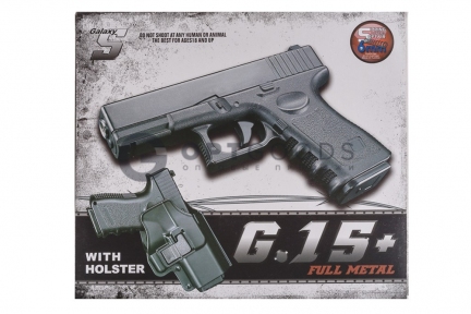 Модель пистолета G.15+ Glock 17 с кобурой (Galaxy)  оптом