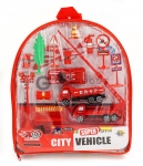 Игрушечный пожарный набор City Vehicle с дорожными знаками  оптом