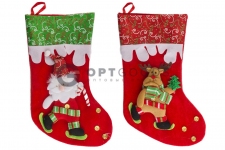 Рождественский носок для подарков 40 см   оптом