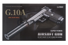 Модель пистолета G.10A Colt 1911 PD mini Black с глушителем (Galaxy)   оптом