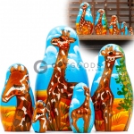 Деревянная матрешка в виде жирафа, набор из 5 шт., от 9 до 2 см