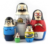 Деревянная матрешка с персонажами американского мультсериала Bob's Burgers, набор из 5 шт., от 13.5 до 2 см